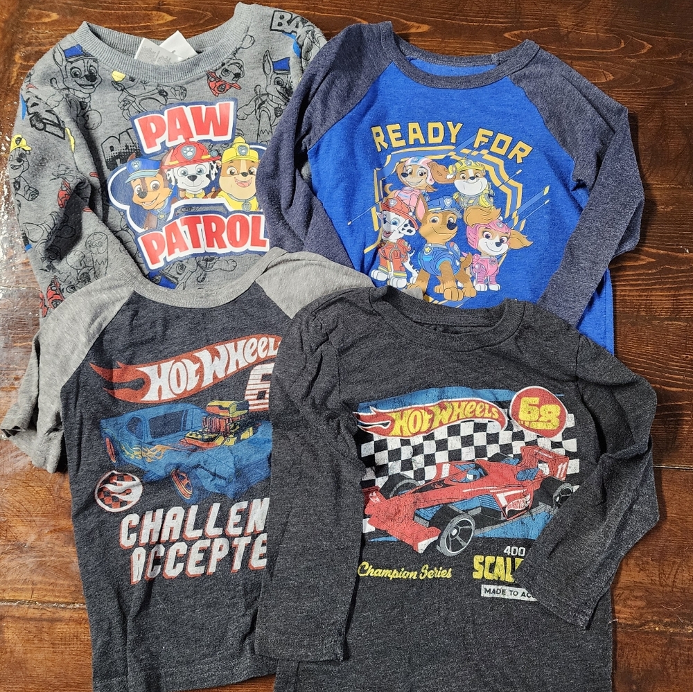 Paw patrol and Hot Wheels tops